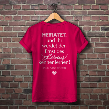 Sie tut es wirklich! / »Heiratet, und ihr werdet…« – JGA Premium Bio T-Shirt für Team Braut