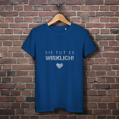Sie tut es wirklich! / »Die Liebe ist Wahnsinn…« – JGA Premium Bio T-Shirt für Team Braut