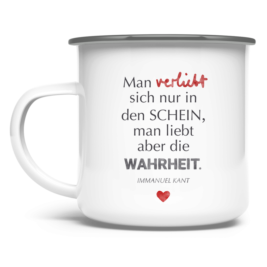 »...man liebt aber die Wahrheit.« – Emaille Tasse