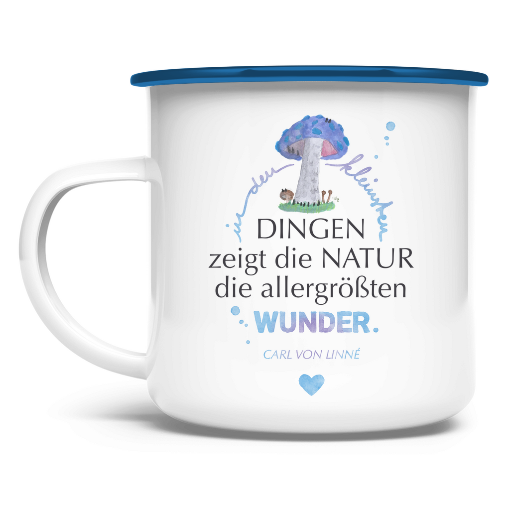 »In den kleinsten Dingen...« – Emaille Tasse