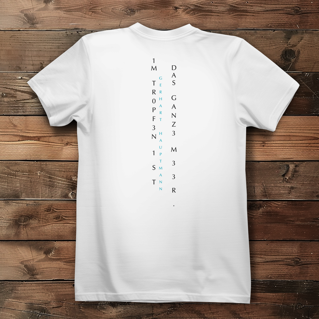 »Im Tropfen ist das ganze Meer.« – Premium Bio T-Shirt für Frauen mit Code-Regen Hauptmann