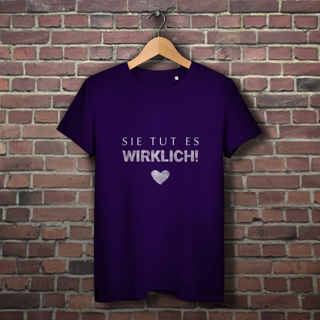 Sie tut es wirklich! / »Die Liebe ist Wahnsinn…« – JGA Premium Bio T-Shirt für Team Braut