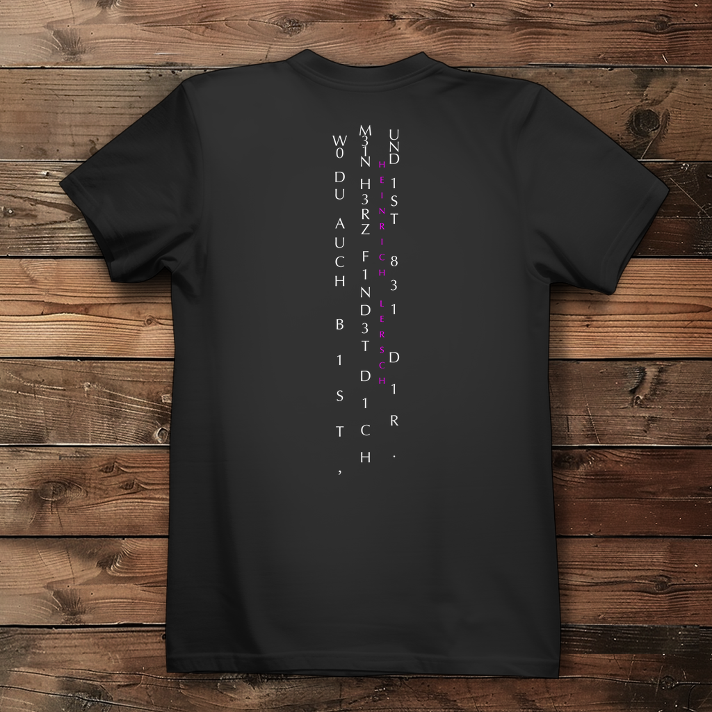 »Wo du auch bist...« – Premium Bio T-Shirt für Frauen mit Code-Regen Lersch