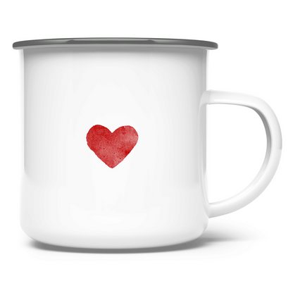 »Die Liebe ist...« – Emaille Tasse