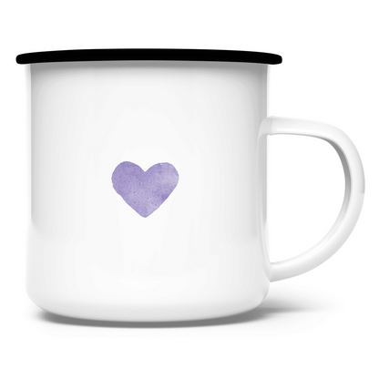 »Das Herz ist der Schlüssel...« – Emaille Tasse