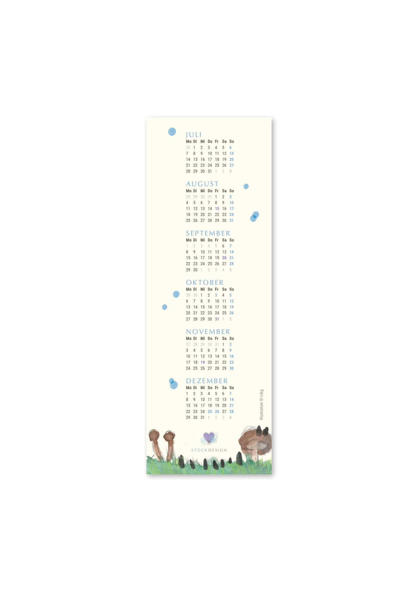 LESEZEICHEN-Kalender 2025 »PILZ-Liebhaber«